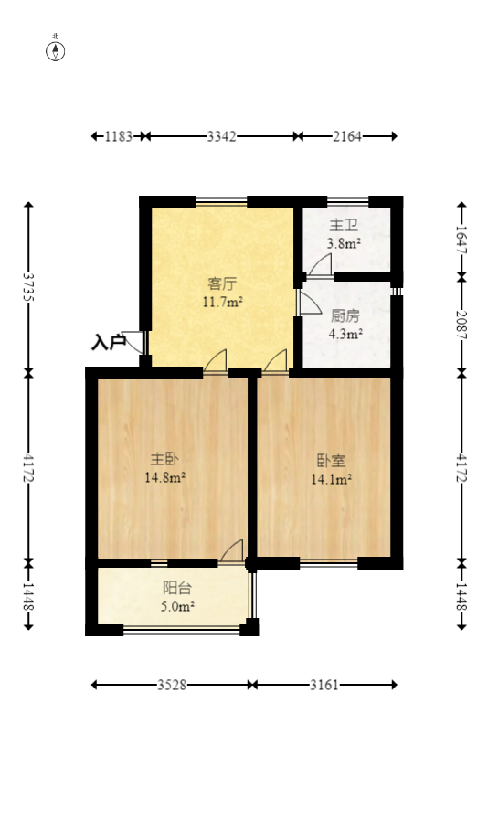 席草田散盘  2室1厅1卫    42.0万室内图1