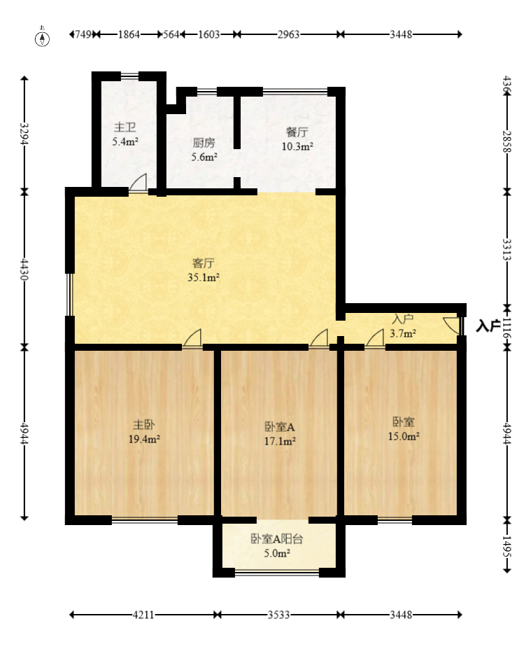 湘绣城 3室2厅1卫 50.7万 湘绣城 3室2厅1卫 50.7万户型图