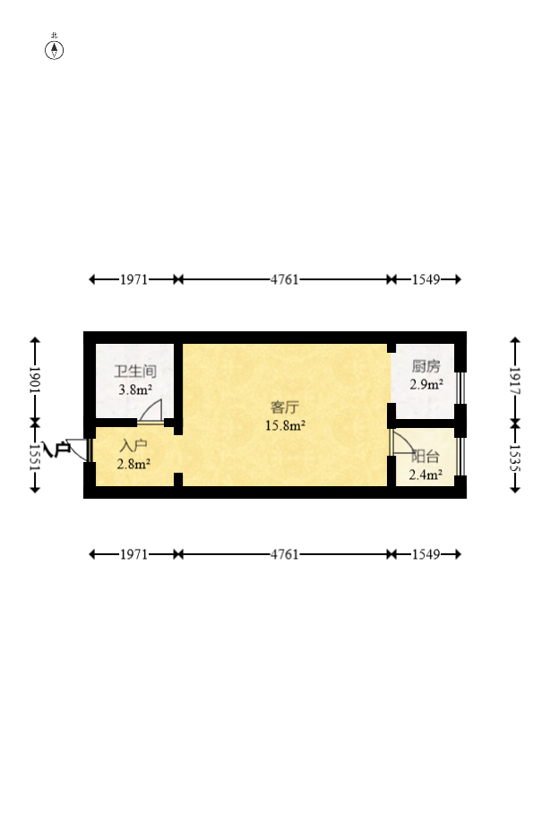 水岸世景  1室1厅1卫    19.8万 水岸世景  1室1厅1卫    19.8万户型图