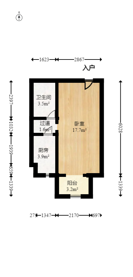 恒大雅苑  1室1厅1卫   42.60万室内图1