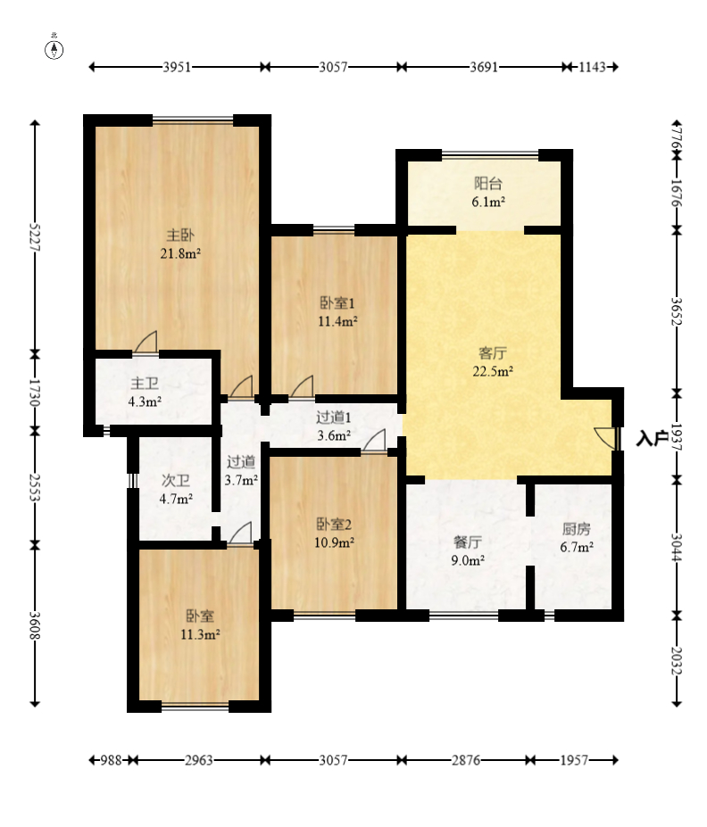 萬科金域藍(lán)灣  4室2廳2衛(wèi)    225.0萬室內(nèi)圖1