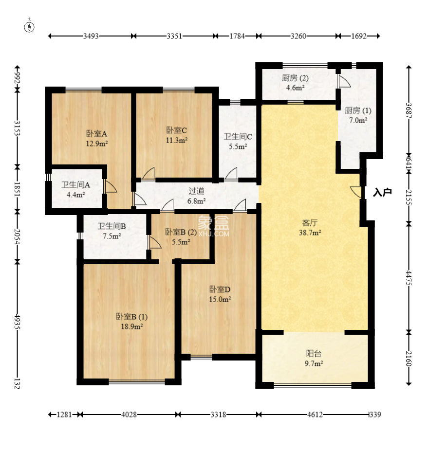 中建梅溪湖中心  4室2厅3卫    275.0万
