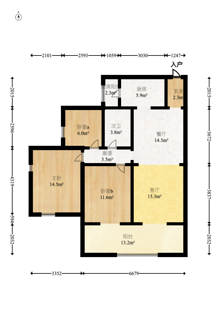 保利麓谷林语C区  3室2厅1卫    85.0万室内图1