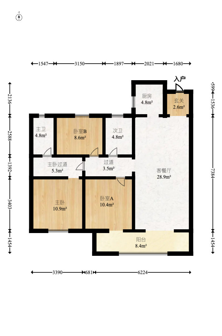 金茂建发泊悦  3室2厅2卫    153.0万 金茂建发泊悦  3室2厅2卫    153.0万户型图
