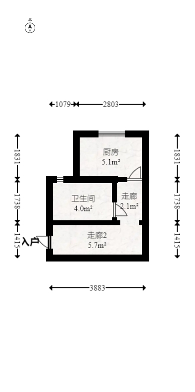 东业上城嘉苑（晟悦国际）  3室1厅2卫   85.00万室内图1