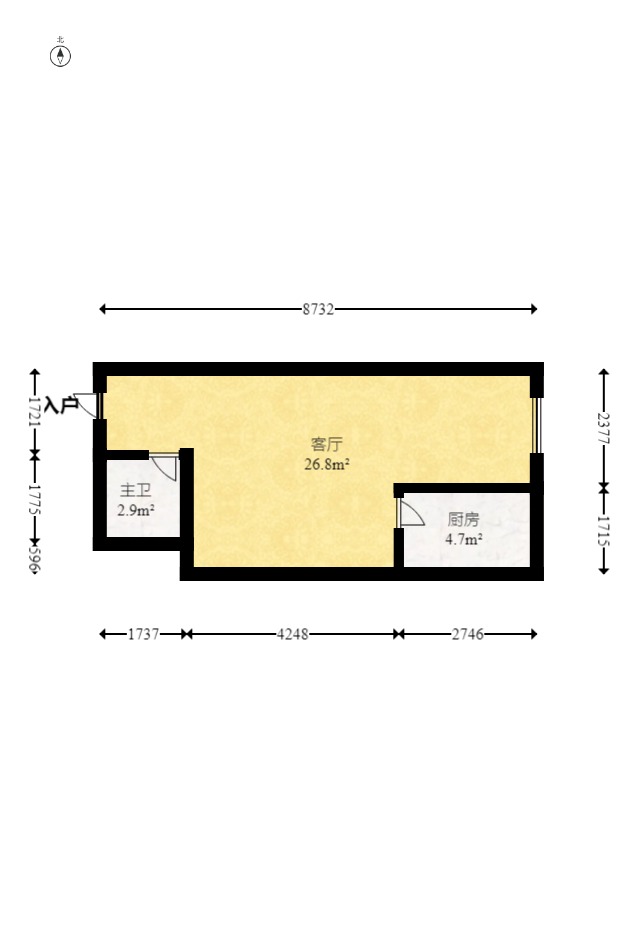 艾美潇湘 1室1厅1卫 28.8万 艾美潇湘 1室1厅1卫 28.8万户型图
