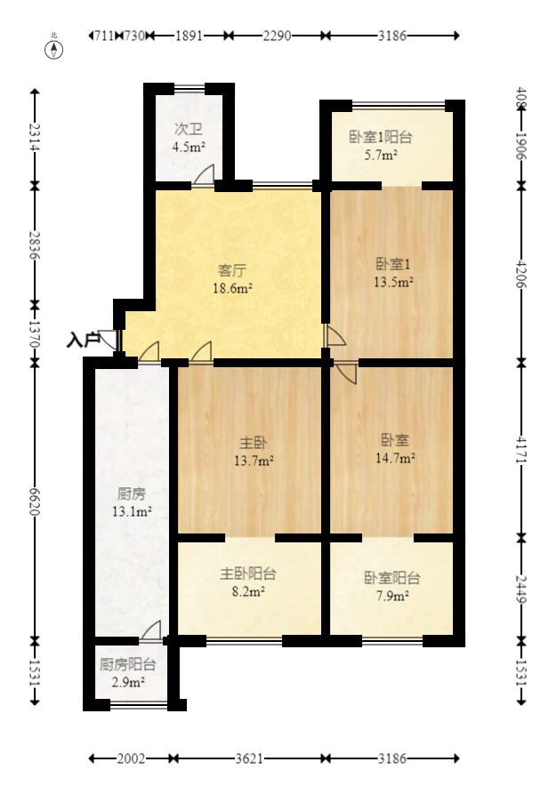 省科技厅机关二院  3室2厅1卫   108.00万室内图1