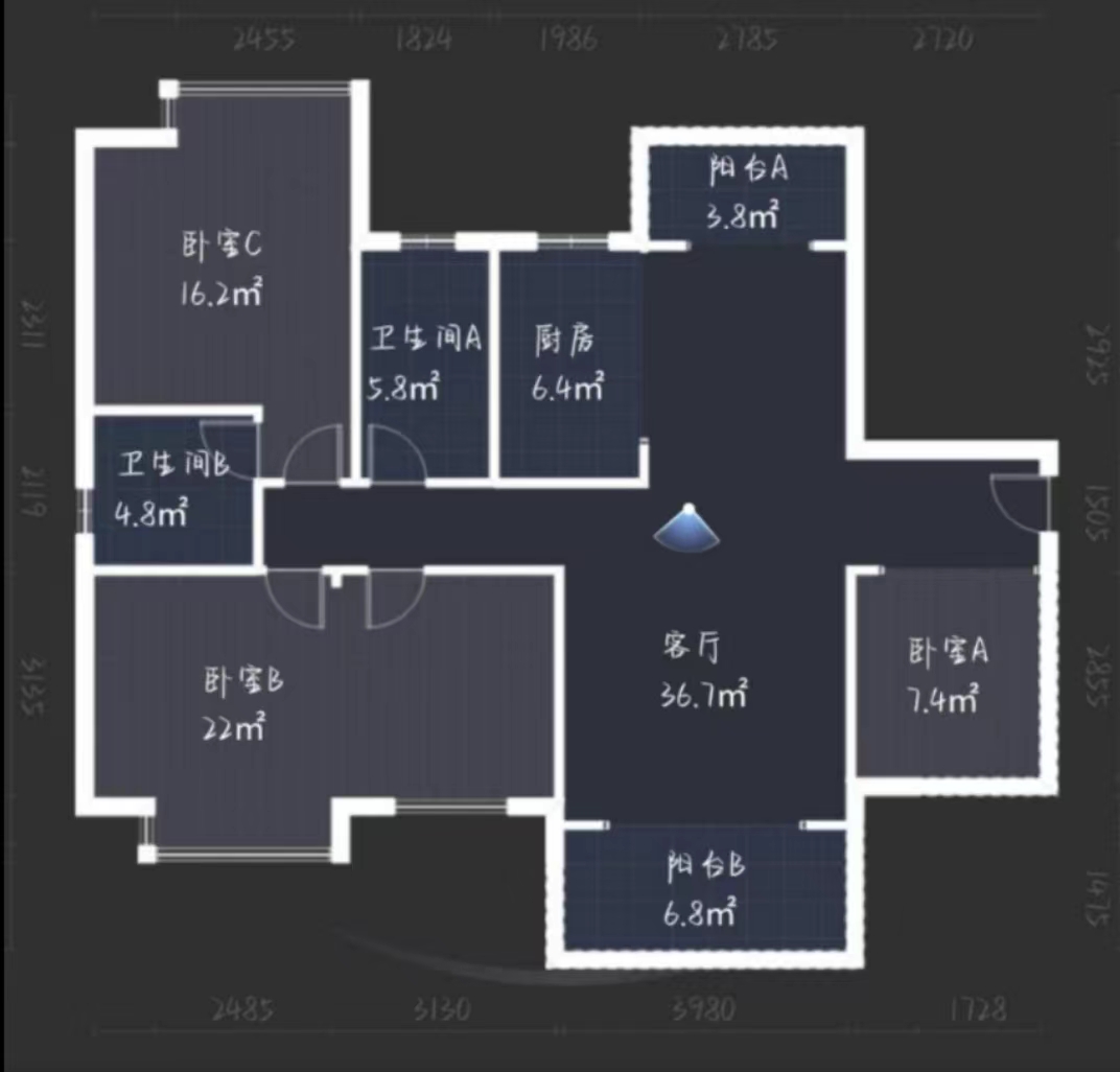 紫金华府 3室2厅2卫 68.0万 紫金华府 3室2厅2卫 68.0万室内图