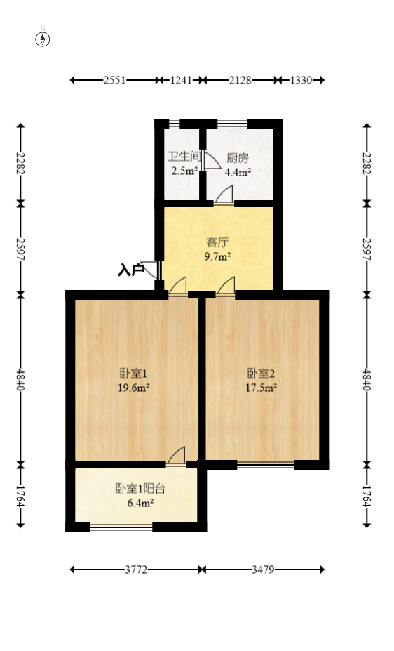 红旗社区  2室1厅1卫   35.00万室内图1