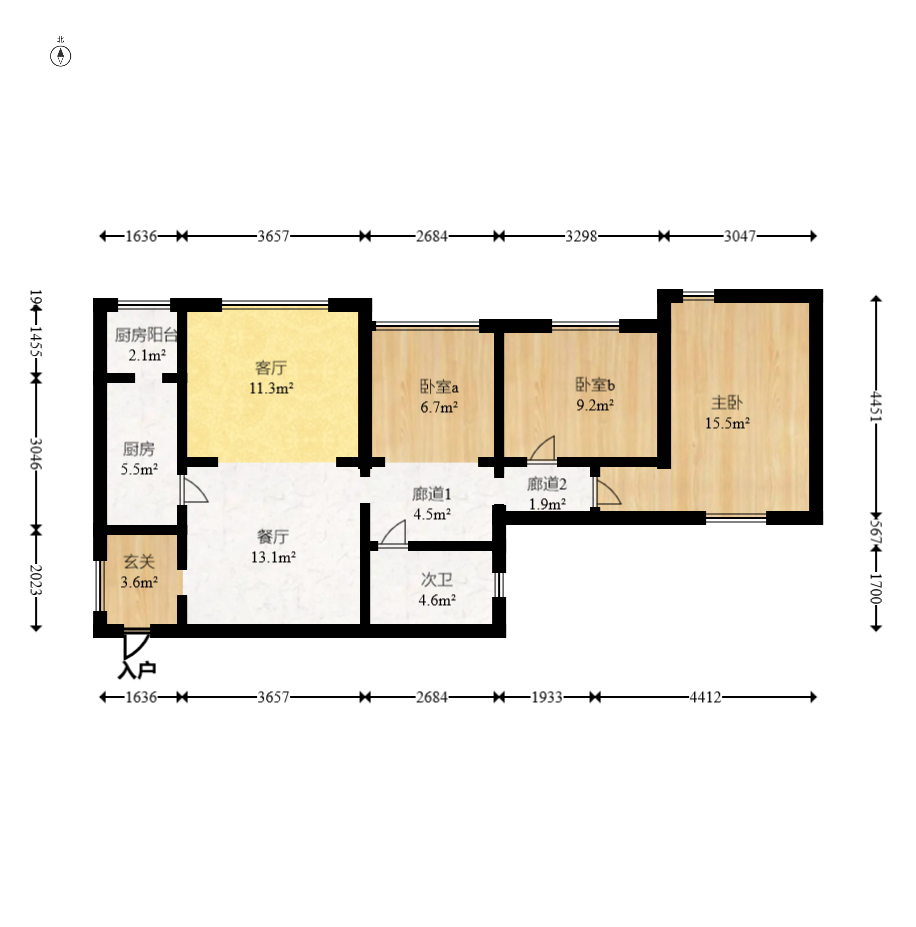 好莱城(弘德西街)  3室2厅1卫    79.0万 好莱城(弘德西街)  3室2厅1卫    79.0万户型图