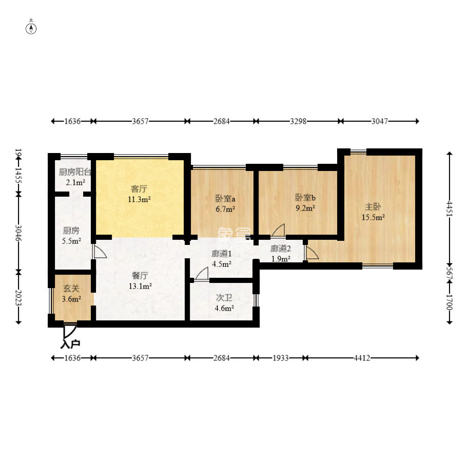 好莱城（弘德西街）  3室2厅1卫    79.0万