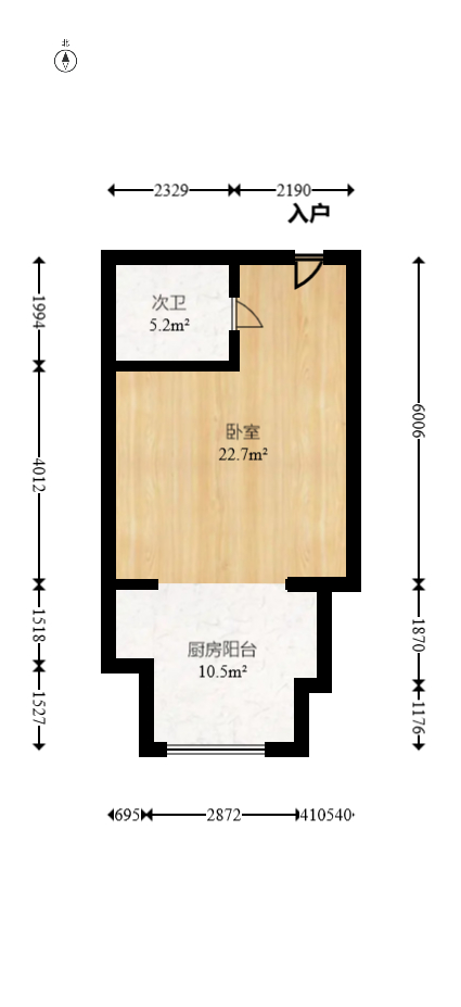 天元涉外景园B区  1室1厅1卫    39.68万室内图1