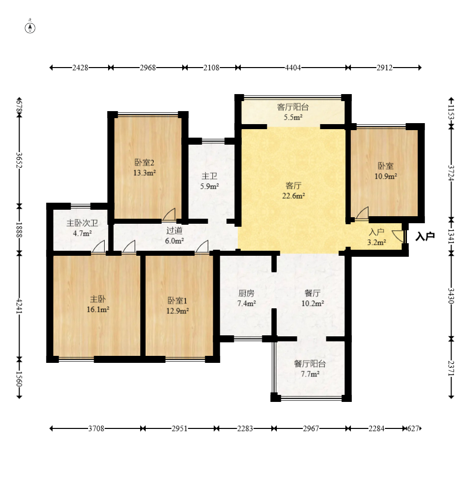 盛地尊域  3室2廳1衛(wèi)    99.8萬室內(nèi)圖1