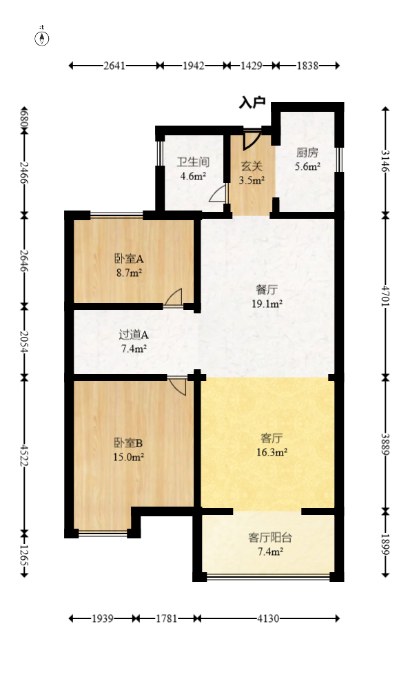 新城国际花都 3室2厅2卫 80.0万 新城国际花都 3室2厅2卫 80.0万户型图
