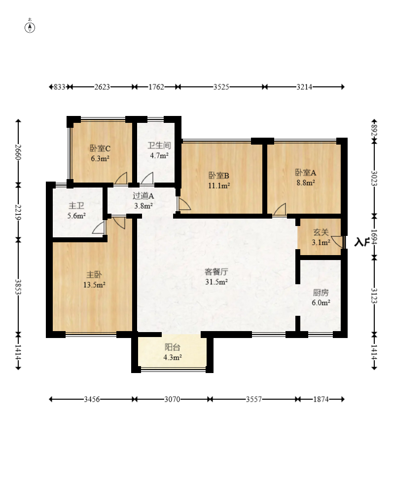 保利天禧D区  4室2厅2卫    185.93万室内图1
