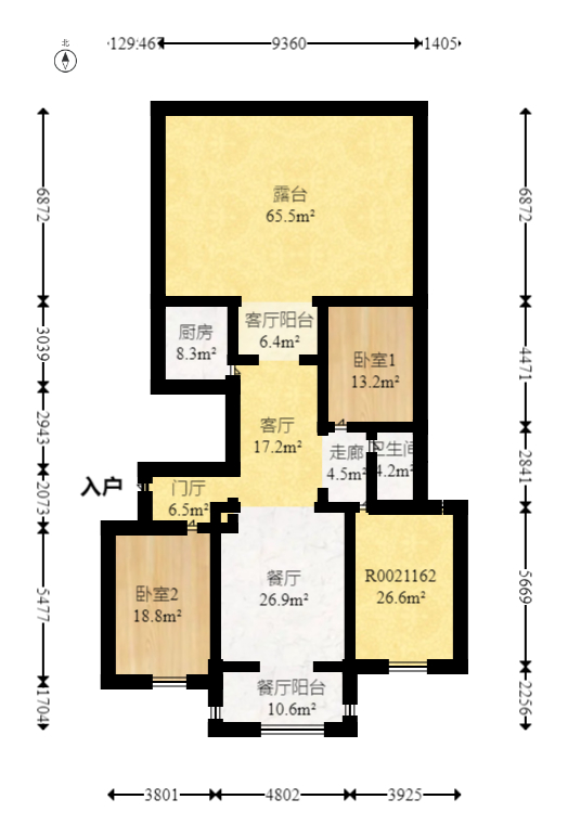 奥林匹克花园贡院一期  3室2厅1卫    142.0万室内图1