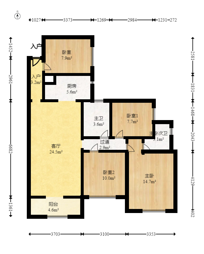 筑梦星园 4室2厅2卫 85.5万 筑梦星园 4室2厅2卫 85.5万户型图