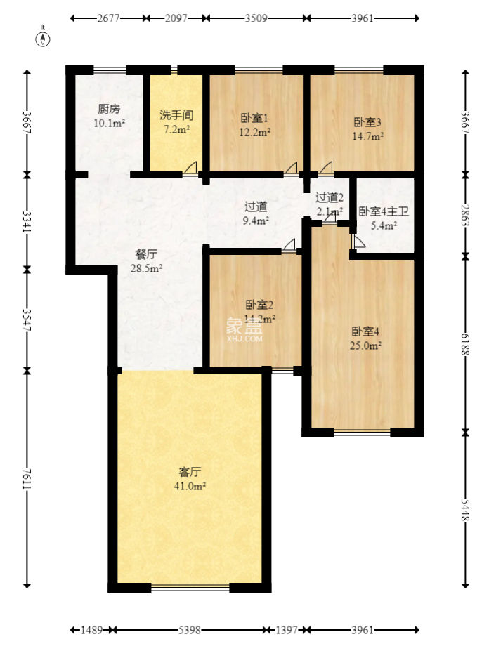 梓园花苑  4室2厅2卫   200.00万