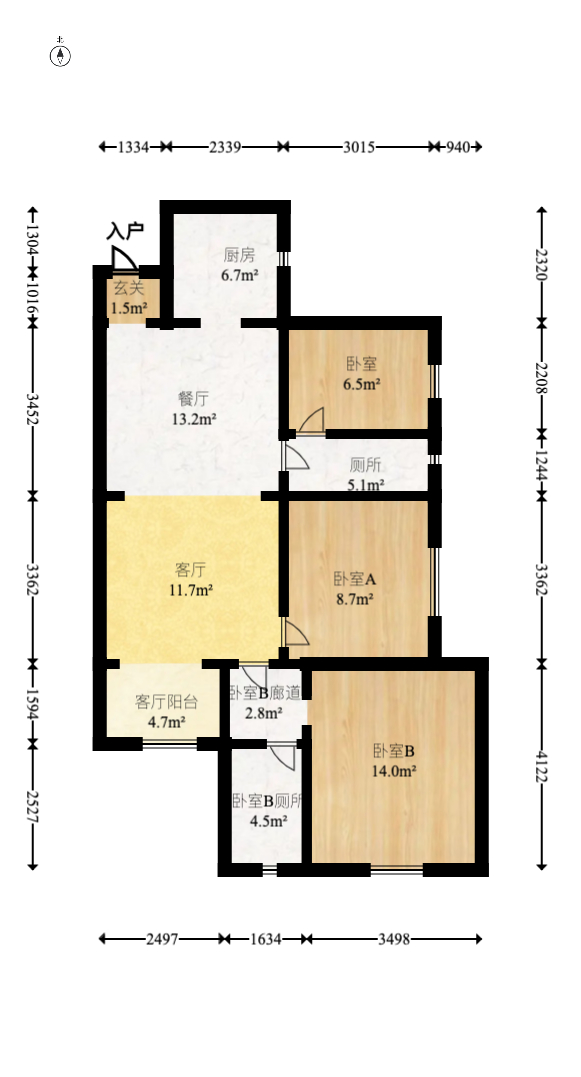 合能洋湖公馆  3室2厅2卫    102.0万室内图1