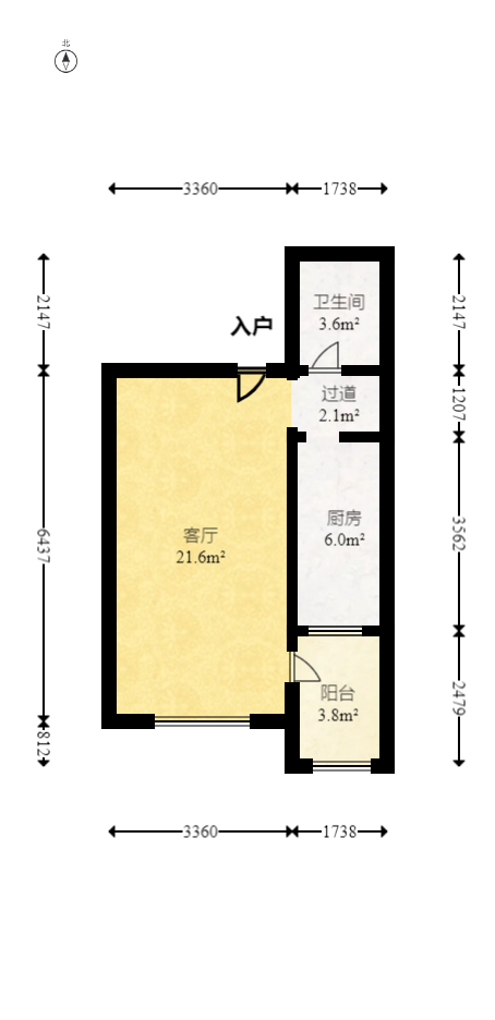 地华梅溪湖畔  1室1厅1卫   38.80万室内图1