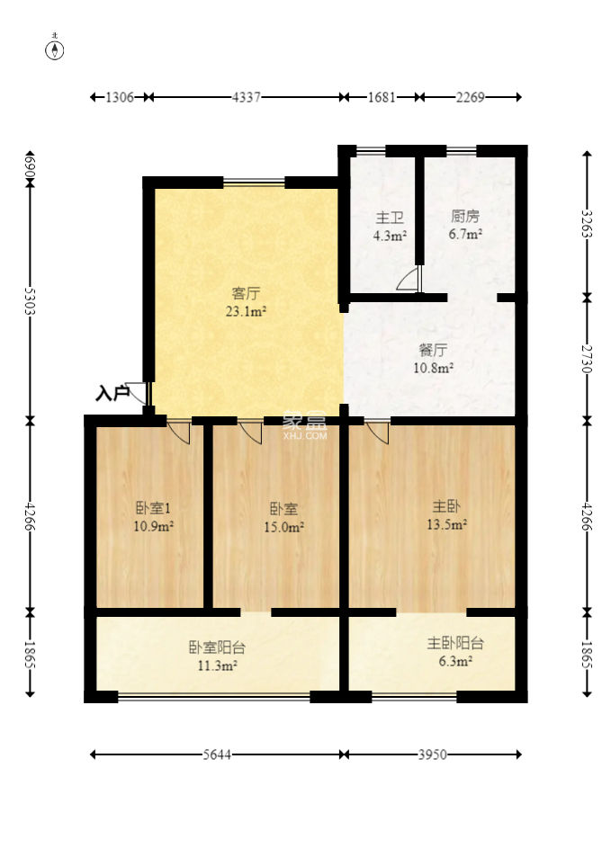 保健中心宿舍  3室2厅1卫   60.80万