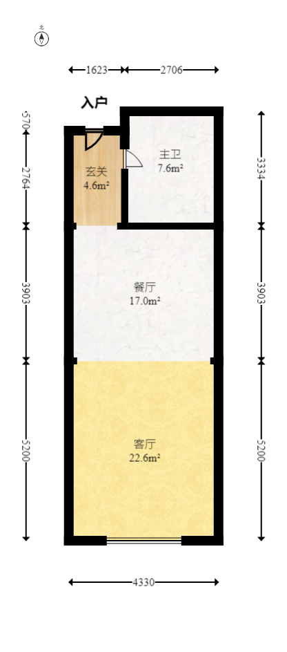 湾田国际物流园  1室1厅1卫   35.00万室内图1