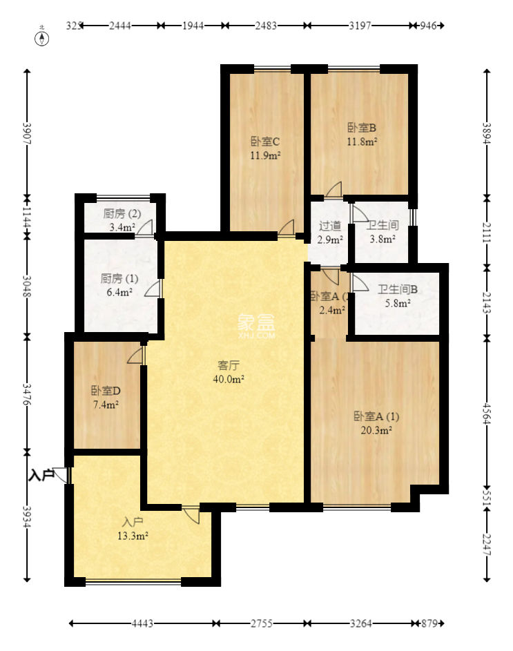 望兴景园一期  3室2厅2卫   95.00万