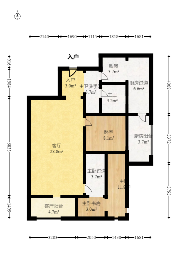 香槟小镇(香槟花苑）  2室2厅1卫   63.80万室内图1
