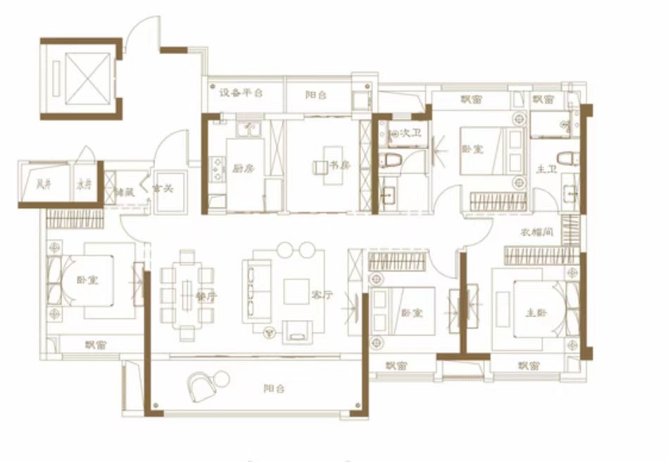 建发央著  4室2厅2卫   145.00万