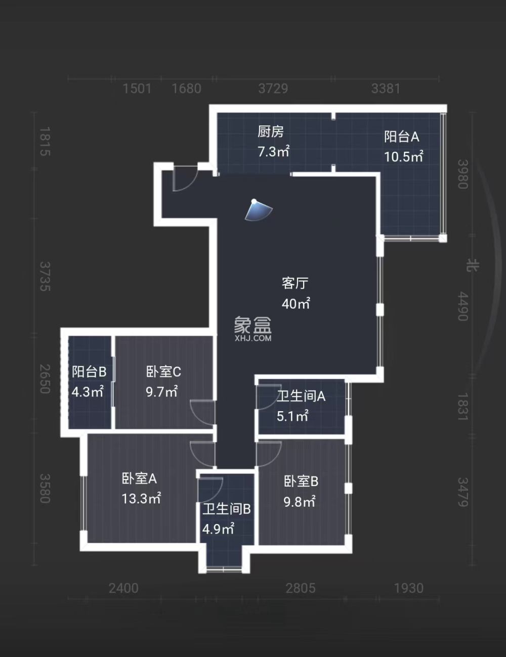 海创明珠壹号  3室2厅2卫   180.00万