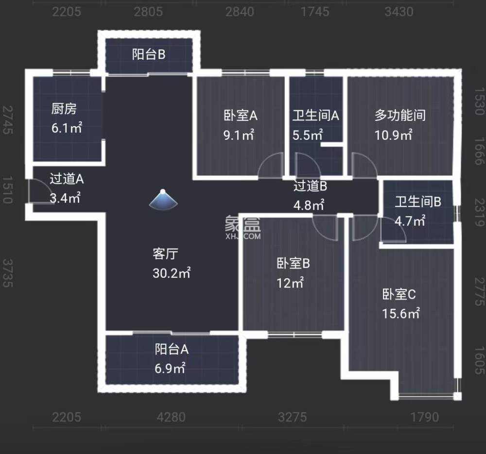 中建江湾壹号  4室2厅2卫    82.0万