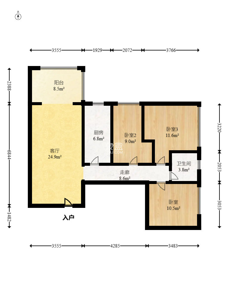 湘楚华庭  3室2厅1卫    74.7万