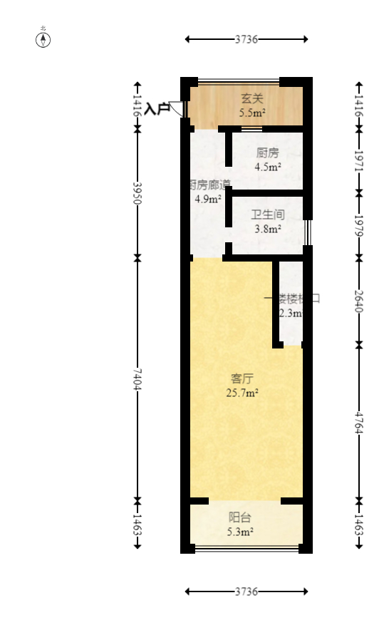 邦盛水岸御园  4室2厅1卫   95.00万室内图1