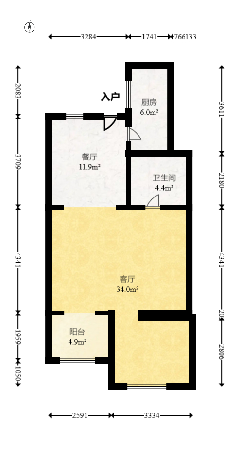 奥林匹克花园贡院三期  3室2厅2卫   104.80万室内图1