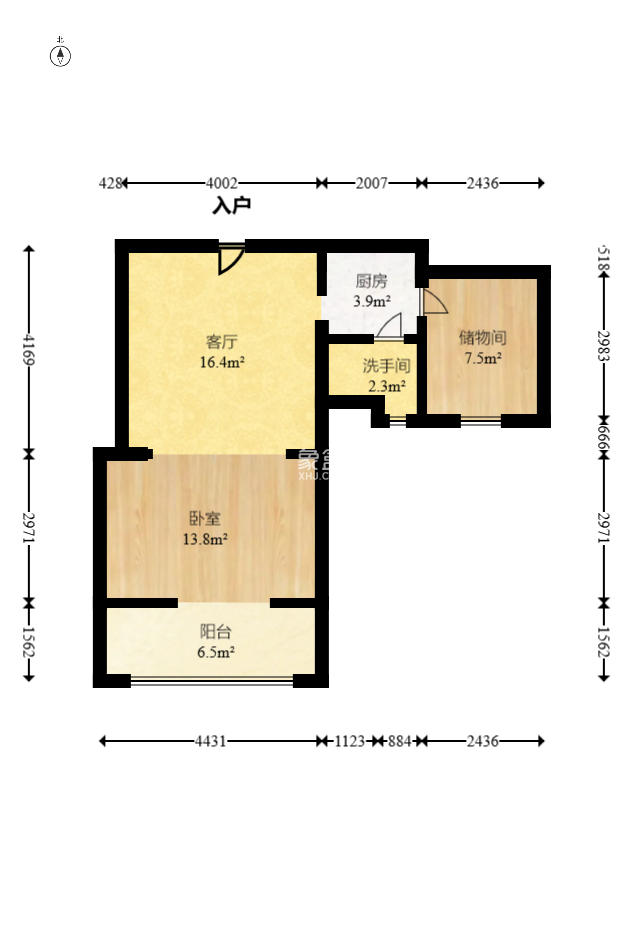 三力公寓（三力国际）  2室1厅1卫   50.50万室内图1