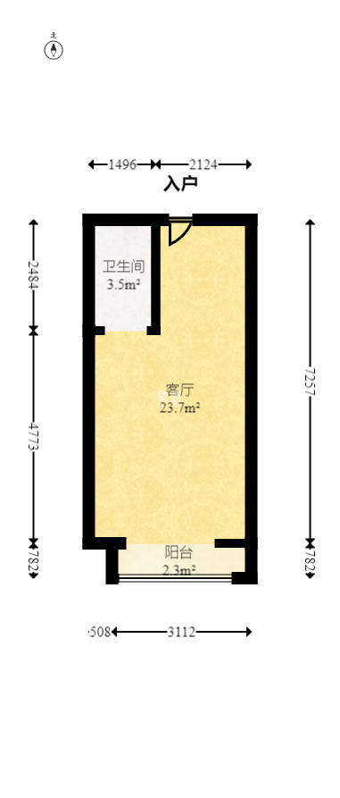 碧桂园星荟  1室1厅1卫    16.88万室内图1