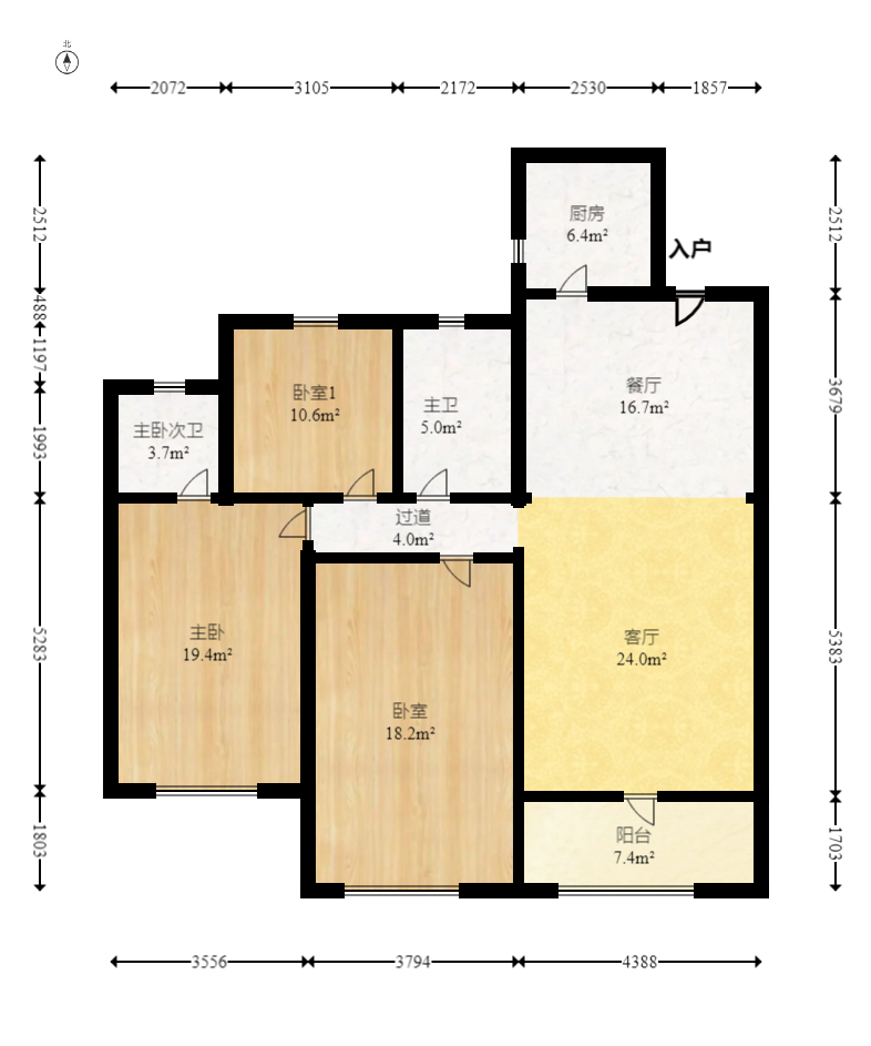 蟠龙欣苑 3室2厅2卫 68.8万 蟠龙欣苑 3室2厅2卫 68.8万户型图