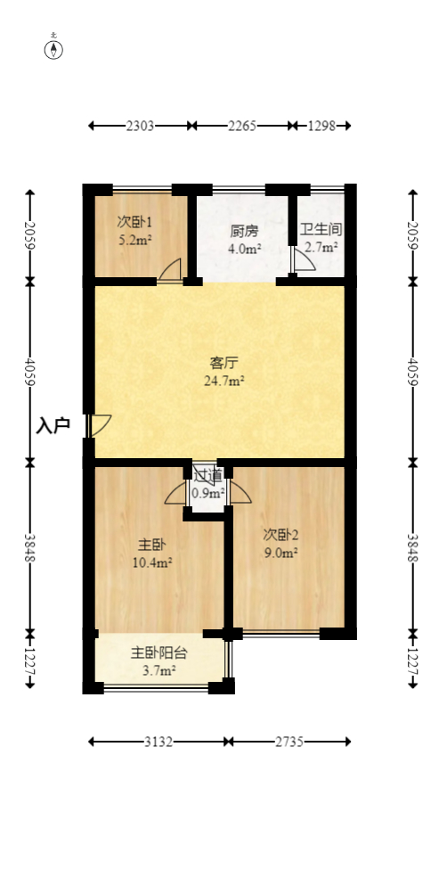 茶叶大市场“山水茗园”  3室2厅1卫    40.8万室内图1