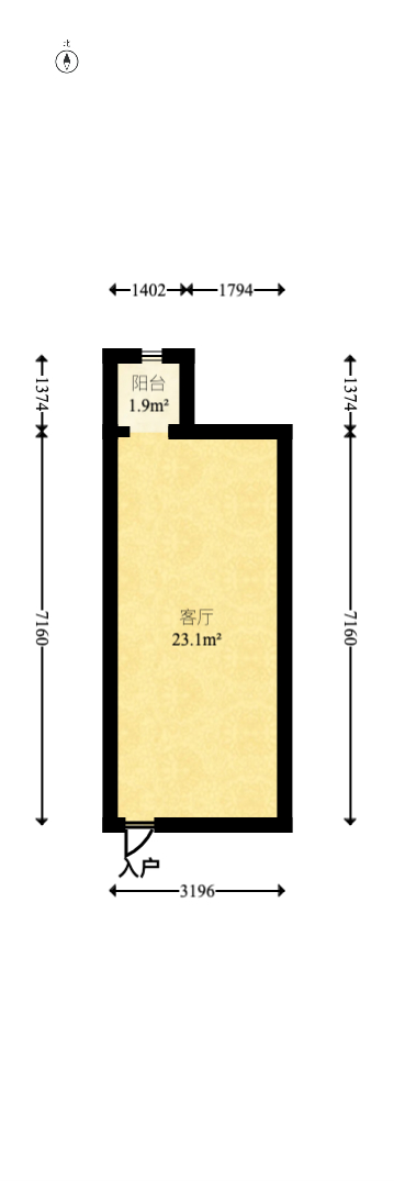 华润凤凰城一期  2室2厅1卫   47.00万室内图1