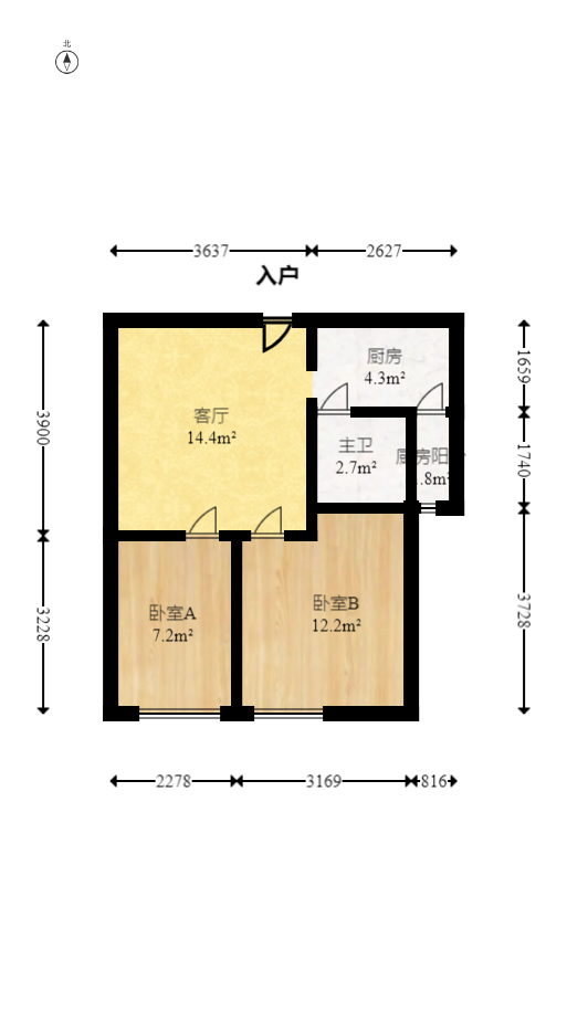 中建芙蓉工社  2室1厅1卫   45.80万室内图1