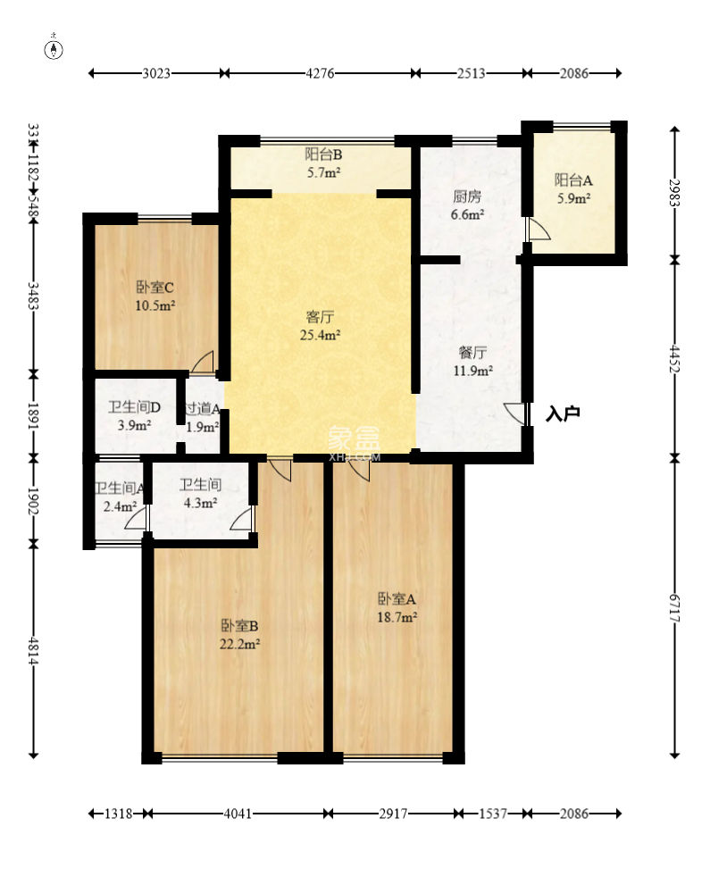 嘉福长安郡（融信澜悦、嘉福好美家园）  3室2厅2卫    108.8万