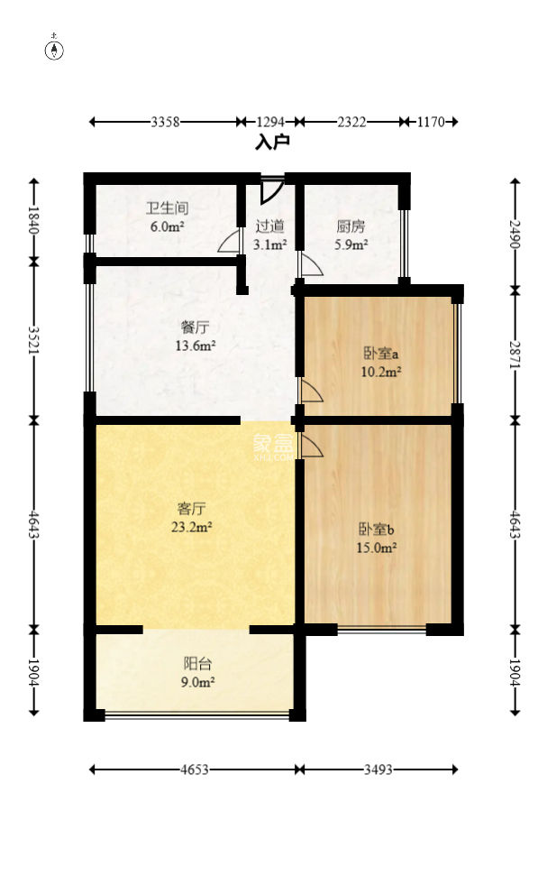 金质嘉苑  2室2厅1卫   55.00万