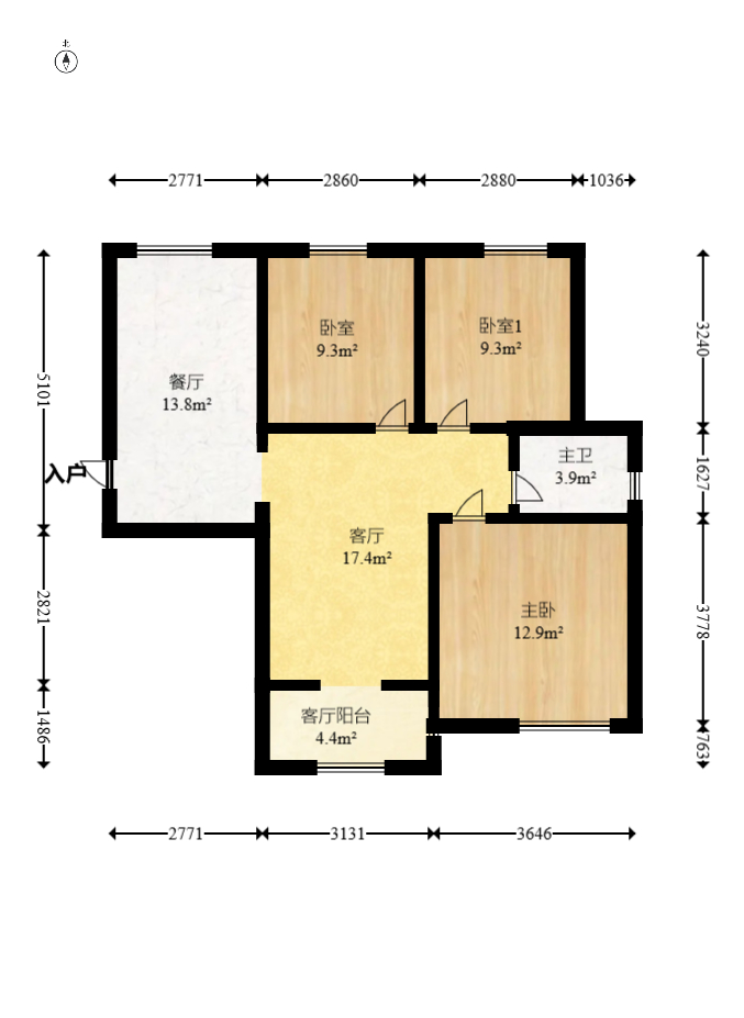 荣盛花语城 3室2厅1卫 66.76万 荣盛花语城 3室2厅1卫 66.76万户型图