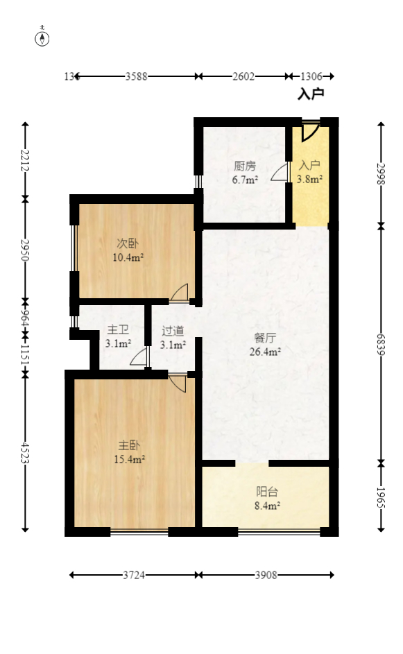 万科城  2室2厅1卫    69.0万室内图1