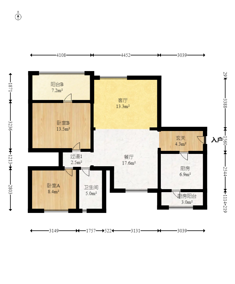 新城新世界一二三期 2室2厅1卫 95.0万 新城新世界一二三期 2室2厅1卫 95.0万户型图