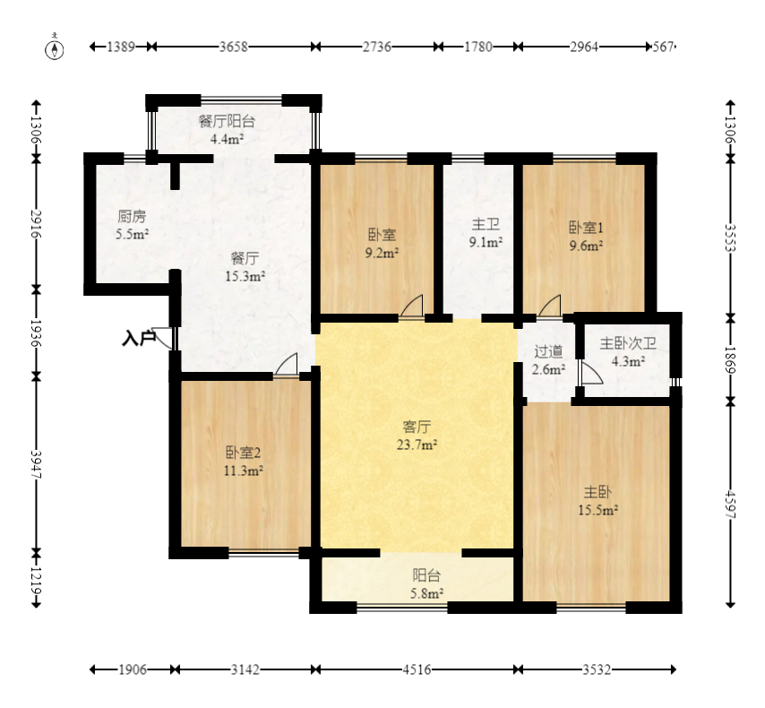 荣盛花语城  3室2厅2卫    79.8万 荣盛花语城  3室2厅2卫    79.8万户型图