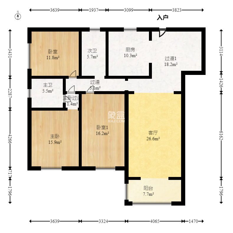 惠通才郡  3室2厅1卫   150.00万