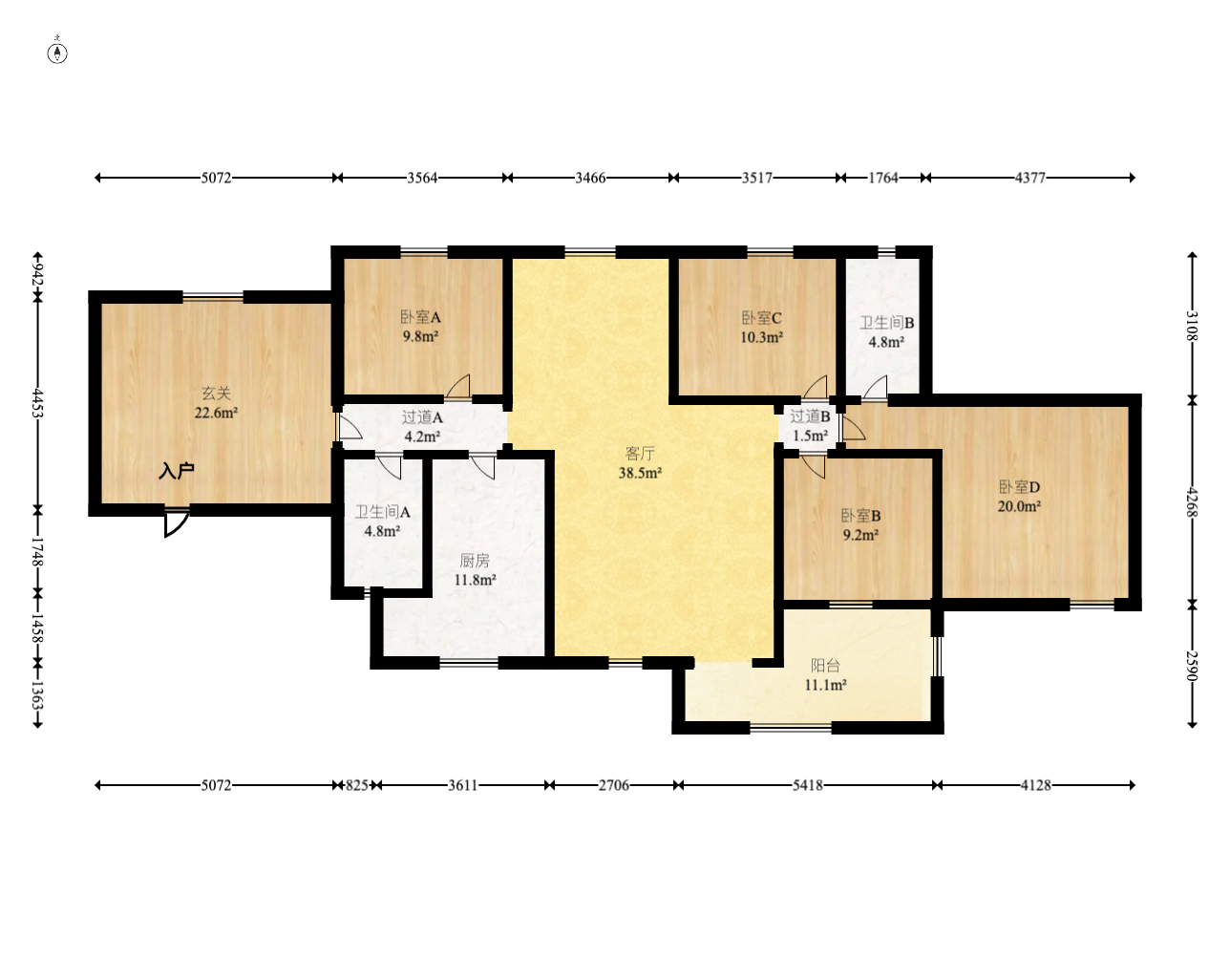 天健芙蓉盛世一期  4室2厅2卫    150.0万 天健芙蓉盛世一期  4室2厅2卫    150.0万户型图