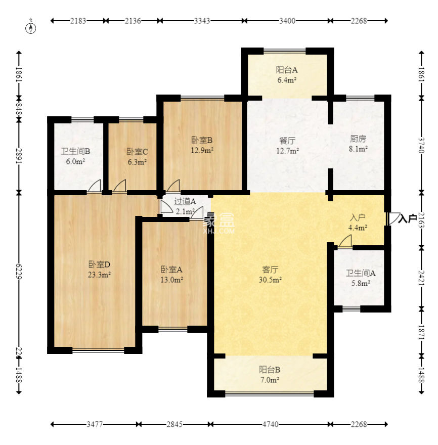 长沙玫瑰园  3室2厅2卫   126.00万