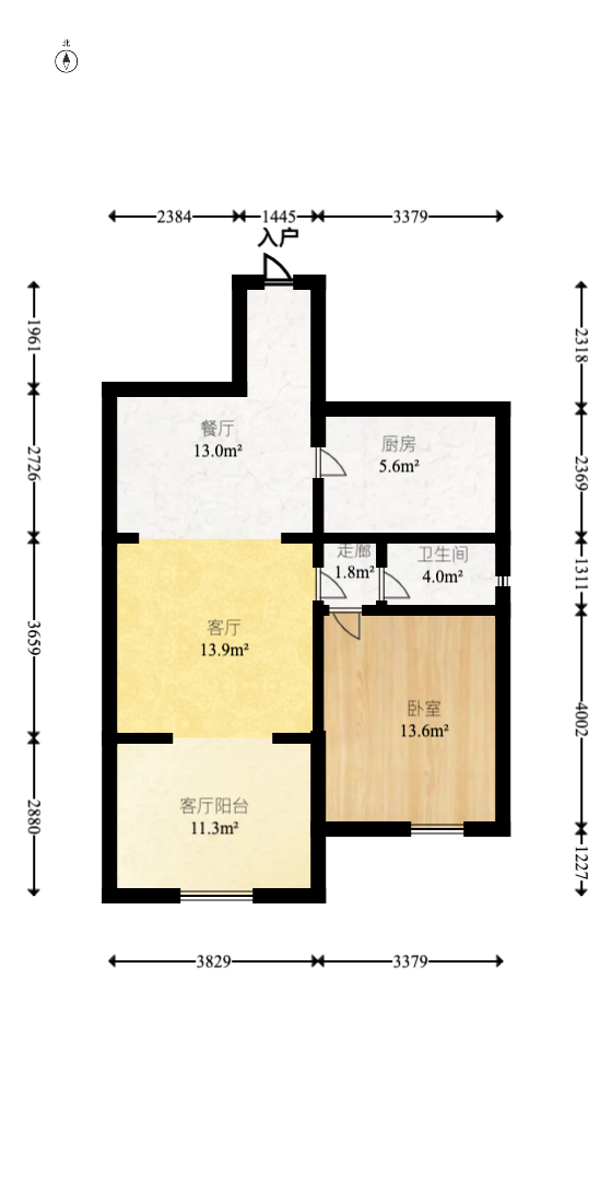 湘水熙园  2室1厅1卫    61.8万室内图1